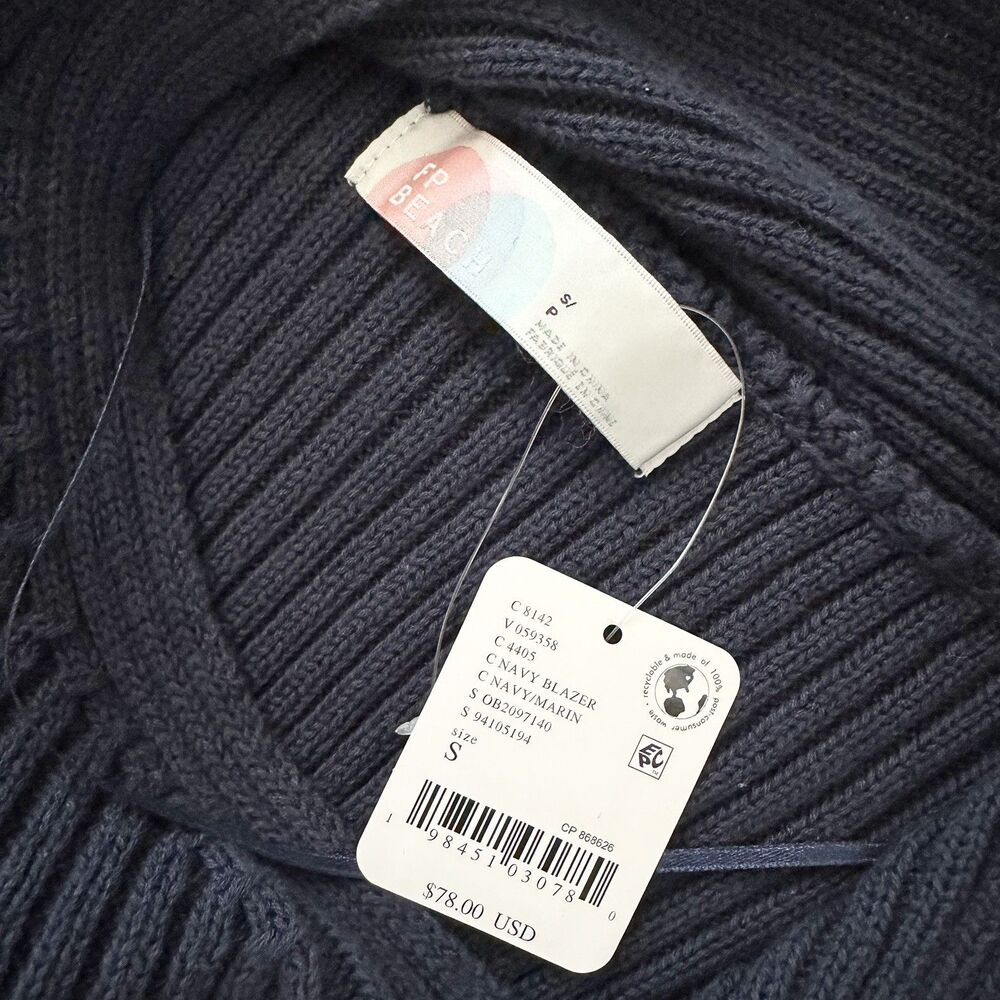 NWT Free People Beach Alba Sweater Tunic Dress in Navy Blue Size Small - Picture 8 of 9